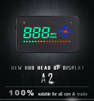 A2 HUD 3.5 colių GPS Automobilių Head Up Display Suderinama su Visais Automobilių Greitis Projektorius GPS Skaitmeninis Automobilių Spidometro prekinis, galinis Stiklo Projektorius
