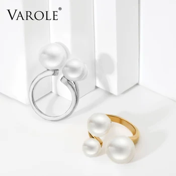 VAROLE Gražių Perlų Žiedas Aukso Spalvos Ponios midi karka Žiedai Moterims bižuterijos Bague Femme anillos