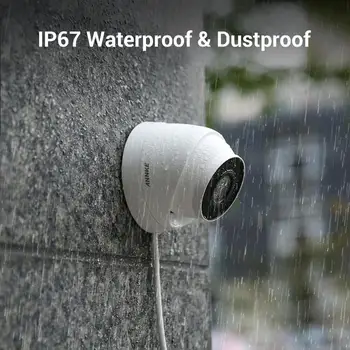 ANNKE 4PCS 1080p PoE Apsaugos Kamera, Lauko Vandeniui IP67 Apsaugos Tinklas, Priešrūkiniai Naktinio Matymo Pašto Įspėjimą CCTV Kit