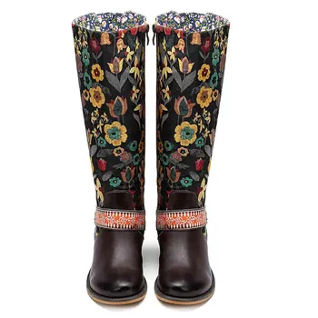 Gykaeo Europos ir Amerikos Stiliaus Laisvalaikio natūralios Odos Moterų Batai Mergaitėms Retro Knee-high Ilgi Batai Moteris, Žiemą Šiltas Batai