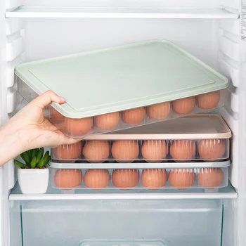 Plastikinių Kiaušinių Dėžutėje Virtuvės Kiaušinių Laikymo Dėžutė 24 Tinklelis Kiaušinių Laikiklį Ant Kitos Šaldymo Saugyklos Organizatoriai Kiaušinių Laikymo Konteineris