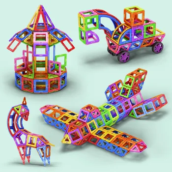 106PCS Magnetu Blokas Nustatyti Modelis ir odinas, Plastikiniai Švietimo Žaislai Vaikams Dovanos Intelektinės asamblėjos 