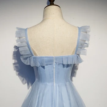Mėlyna Skraiste De Soiree tai Yiiya BR1225 Elegantiškas Stebėjimo Oficialią Vakaro Suknelės Linijos, Plius Dydis Vakaro Drabužiai Moterims