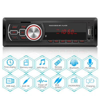 5209E Vieną 1 DIN Automobilių Radijas, Bluetooth, AUX-in TF Kortelę U Disko Auto Multimedia Stereo Audio MP3 Grotuvas, Galvos Vienetas