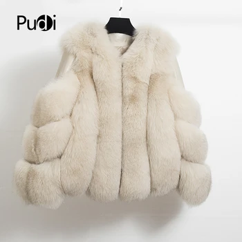 Pudi CT912 moterų Nekilnojamojo fox fur coat striukė, paltas lady moterų mados žiemą šilta natūralios odos lapės kailinius parko