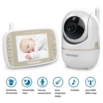 HelloBaby LCD Skaitmeniniai Belaidžiai Video HB65 Kūdikio Monitorius su Nuotolinio Pan-Tilt-Priartinimo Funkcija Aukle Night shot Temperatūra