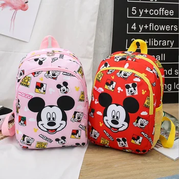 Disney Mickey Minnie darželio kuprinę, mielas berniukas vaiko krepšys studentų animacinių filmų mergina kuprinė dvigubas pečių maišą gimtadienio dovana