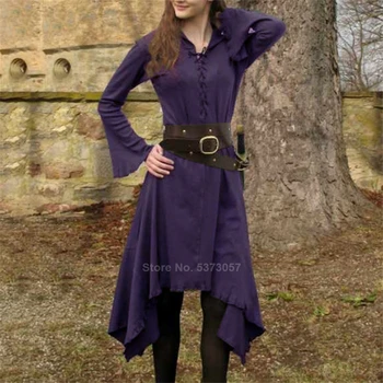 Renesanso Moteris Helovinas Dress Kietas Tvarstis Viduramžių Cosplay Kostiumų Medžiotojas Lankininkas Derliaus Karnavalas Šalies Vestido Plius Dydis
