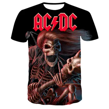 Tshirts Vyrų AC DC 3D Atspausdintas Vasaros Brand T-shirt Vyrų mados Naujo Stiliaus marškinėliai Juokinga Laisvalaikio Marškinėlius