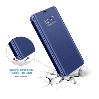 Smart Case For Samsung Galaxy S20 FE 5G S20-FE Ventiliatorius Edition A51 A71 A21 A31 A42 M51 Veidrodis Aiškiai Matyti PU Odos Flip Cover
