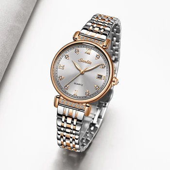 SUNKTA Moterų Žiūrėti Visą Plieno Žiūrėti Moterų Paprasta Diamond Laikrodis Atsitiktinis Mados Žiūrėti Sporto Vandeniui Laikrodis Relogio Feminino