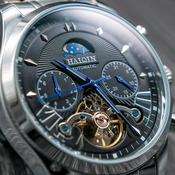 HAIQIN 2020 vyriški laikrodžiai vyrai laikrodžiai top brand prabanga mechaninis laikrodis vyrams, sporto laikrodis mens Relogio Masculino tourbillon