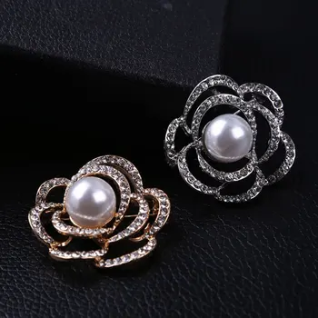 Prekės ženklo Dizainas Kristalų Nutiesti Hijab Kaiščiai Moterys Didelis perlų Atlapas Pin Papuošalai broches de masės luxo Šalikas Pin Dovana, Papuošalai