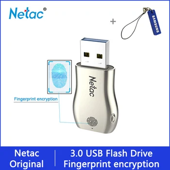 Netac pen drive 32GB 64GB 128GB Pripažinimo pirštų Atspaudų Šifruojami key USB Flash Drive, Memory Stick, skirtą 