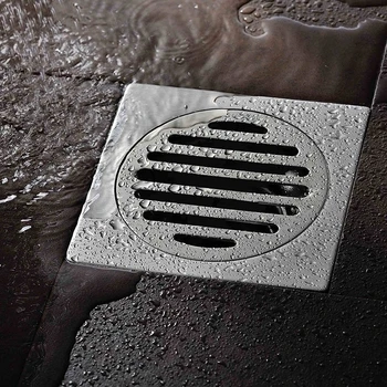 Nerūdijančio plieno grindų drenažo dušo drenažo vonia drenažo kvapas gaudyklė, dušo nutekėjimo 10 x 10cm