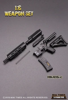 Vienam-pardavimo Mini Kartus Žaislai Ginklą Modelio 16cm 1/6 Masto Figūra Ginklų Modelis Priedai HK416 C 12