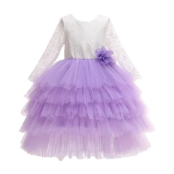 Naujas Europos ir Amerikos vaikų suknelė mergaitėms birthday party dress nėrinių tutu 2019 gėlių mergaitės suknelė princesė suknelė