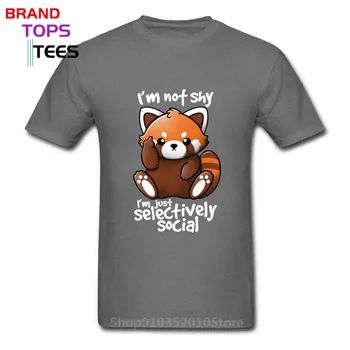 2020 Naujas mados vasaros Kawaii drovus, raudona panda marškinėliai vyrams Juokinga pasirinktinai socialinės T-shirt vyrai Mielas Meškėnas stabdžių socialinės Tee marškinėliai