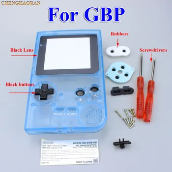 1set Šviesos mėlyna Pilnas Korpusas su Lukštais atveju padengti Gameboy Pocket Žaidimų Konsolės Atsuktuvas Gumos Sidabro objektyvas Mėlyną Mygtuką Rinkinys
