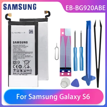 Originalus Samsung GALAXY S6 SM-G920 G920F G920i G920A G920V G9200 G9208 G9209 Telefono Baterija EB-BG920ABE 2550mAh Nemokamus Įrankius AKKU