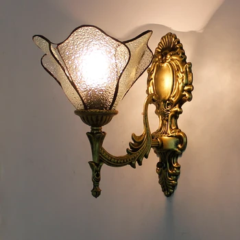 Meno Vertus Amatų Sienos Žibintai Spalvinga Stiklo lempų gaubtų Metalo Bazė su E27 LED Lemputės, Miegamojo Šalia Kambarį Patalpų Sconces
