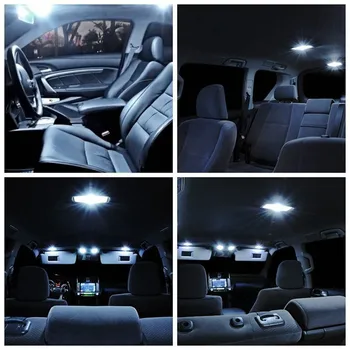 11pcs Baltas Automobilis LED Lemputės Interjero Paketą Rinkinys 2013 m. M. M. Honda Civic Žemėlapis Dome Kamieno Licencijos numerio ženklo apšvietimo Žibintas