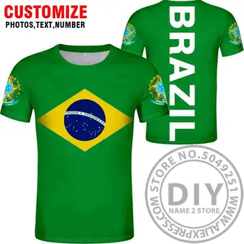 Marškinėliai Nemokamų Užsakymą Pavadinimas Numeris Liemenėlė Šalį T-shirt Foto Brasil Federativa 