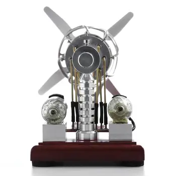 Stirlingo Karšto Oro Variklis Variklio Modelis 16 Cilindrų Tėkšti Plokštė Fizikos Švietimo Žaislai Vaikams Mokslo Dovana Žaislai, 2018 M.-Sidabro