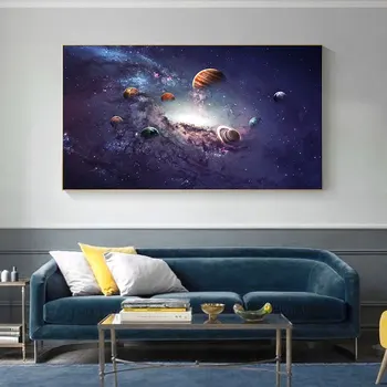 Saulės Sistema Nuotraukų Ūkas Erdvė-Visata, Plakatai ir Spausdina Mokslo Drobės Tapybos Sienos Meno Kambarį Dekoro Cuadros