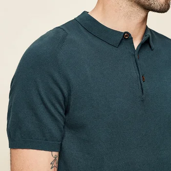 KUEGOU Prekės vasaros Polo marškinėliai trumpomis rankovėmis megzti vyriški verslo atsitiktinis viršūnes poloshirts žalia viršų plius dydis AZ-17047