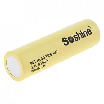 Soshine 2500mAh DBHE4 35A, 3,7 V 9.25 WH IMR 18650 Li-ion Baterija su Saugos Vožtuvas už Fotoblykstės /priekiniai Žibintai