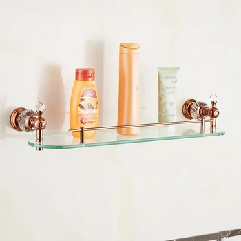 Kieto žalvario, stiklo lentynos kosmetika stovo namų reikmenys stalčiuko vonios kambarys vonios kambarys aparatūros priedai