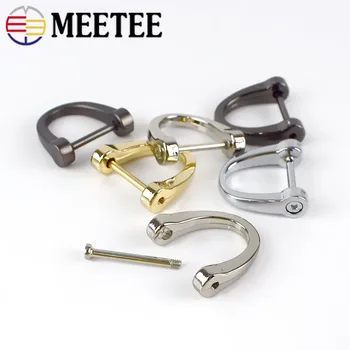 Meetee 4/10vnt 17mm Metalo Klavišą D Žiedas yra Pasagos formos Sagtis Keychain Pakabinti Žiedas Užsegimas Kabliukas 