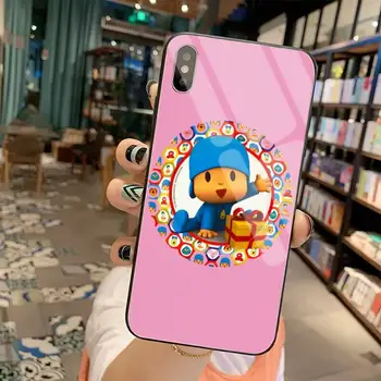 HUAGETOP mielas Anime pocoyo Coque Shell Telefono dėklas Grūdintas Stiklas iPhone 11 Pro XR XS MAX 8 X 7 6S 6 Plus SE 2020 atveju