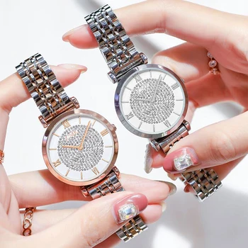 Mados Nustatyti Moterų Laikrodžiai Paprasta, Romantiška rožinė Aukso Žiūrėti Moterų Laikrodis Ponios Žiūrėti Relogio Feminino Reloj Mujer Dropship