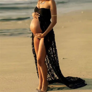 Motinystės Fotografija Suknelė Rekvizitai Nėrinių Tampri, Nėštumas Ilgas Motinystės Moterų Suknelė Už Nuotrauką Šaudyti Stebėjimo Suknelės