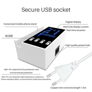 LAIMĖTI HOW4-port USB multi-port mobiliojo telefono įkroviklį 