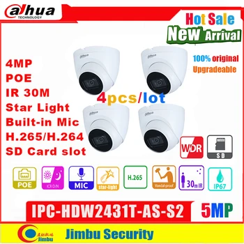 Dahua 4MP IP Kamera su POE IPC-HDW2431T-KAIP-S2 H. 265/H. 264 built-in Mic Built-in infraraudonųjų SPINDULIŲ LED max IR atstumas 30 m WDR, 3D DNR IP67