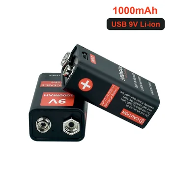 USB 9 Volt li-ion Įkraunama Baterija 6F22 9V Ličio jonų Ličio Baterija RC Sraigtasparnio Modelis Mikrofonas Dūmų metalo detektorius