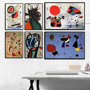 Joan Miro Šiuolaikinio Siurrealizmo Meno Paveikslai Abstraktūs Nuotrauką Retro Meno CanvasPainting Plakatas Sienos, Namų Dekoro картины на стену