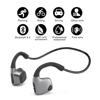 Vandeniui Nėra ausų R9 Bluetooth 5.0 Kaulais Ausinės Belaidės Ausinės su Mic Sporto Bėgimo Sporto Dviračiu