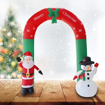 2.4 m aukščio Kalėdų Pripučiami Arka, 3D Animaciją Metrų Arka su Santa Claus Sniego Kalėdos naujieji Metai Dovanų Šalis