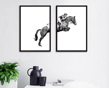 Modernaus Simple Stiliaus Drobės Spausdinti, Tapyba, Plakatas Žirgais ant Arklio,Frameless Sienos Nuotraukas vidaus Apdaila