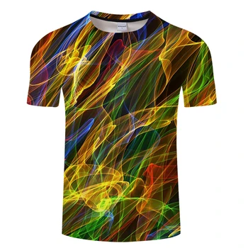Apakinti Linijos 3D Print t shirt Vyrai Moterys marškinėlius Vasaros Atsitiktinis Trumpas Rankovės O-kaklo Viršūnes&Tees Camiseta Blizgesį Lašas Laivas ZOOTOP LOKYS