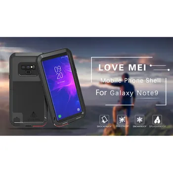 Meilė Mei Galingas Metalo Šarvai Telefono Dėklas, Skirtas Samsung Galaxy Note 9 Atsparus Smūgiams Atsparių Tvirtas, Anti-Rudenį Dangtelį Galaxy Note 9