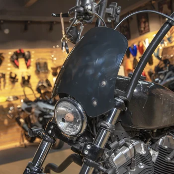 Motociklo Priekinio stiklo priekinio, galinio Stiklo pertvara nuo Vėjo 50mm už Harley Dyna Softail Slim FXST FXDC Super Glide FXSB Breakout 2013-2019