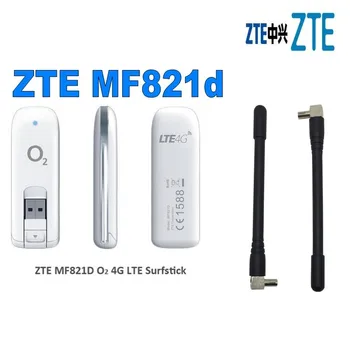 USB Modemas ZTE MF821D 100 mbps, LTE 4G 3G Dongle Mobiliojo Plačiajuosčio Belaidžio plius 2vnt 4g antena