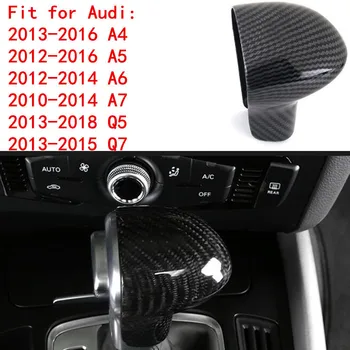 Automobilio Stilius automatinė greičio pavarų perjungimo rankenėlė galvos anglies pluošto dangtelis Lipdukas Audi A3 8V S3, A4 B8 A5 A6 C7 S6 A7 S7 A8 Q5 Q7