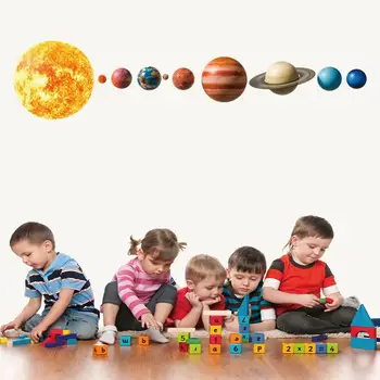 Saulės sistemos planetų Sienų lipdukai vaikų kambario kambarį sienų dekoras sienos lipdukas namų dekoro kūdikių sienų dekoras vaikų kambarį