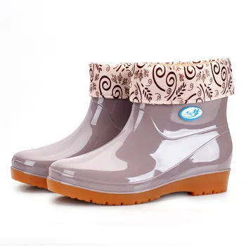 Naujas Laisvalaikio lietaus batai moterims Mažai Obcasie, Suapvalinti Tne Batai Neperšlampami Viduryje Vamzdis Lietaus Batai chaussures femmes 698